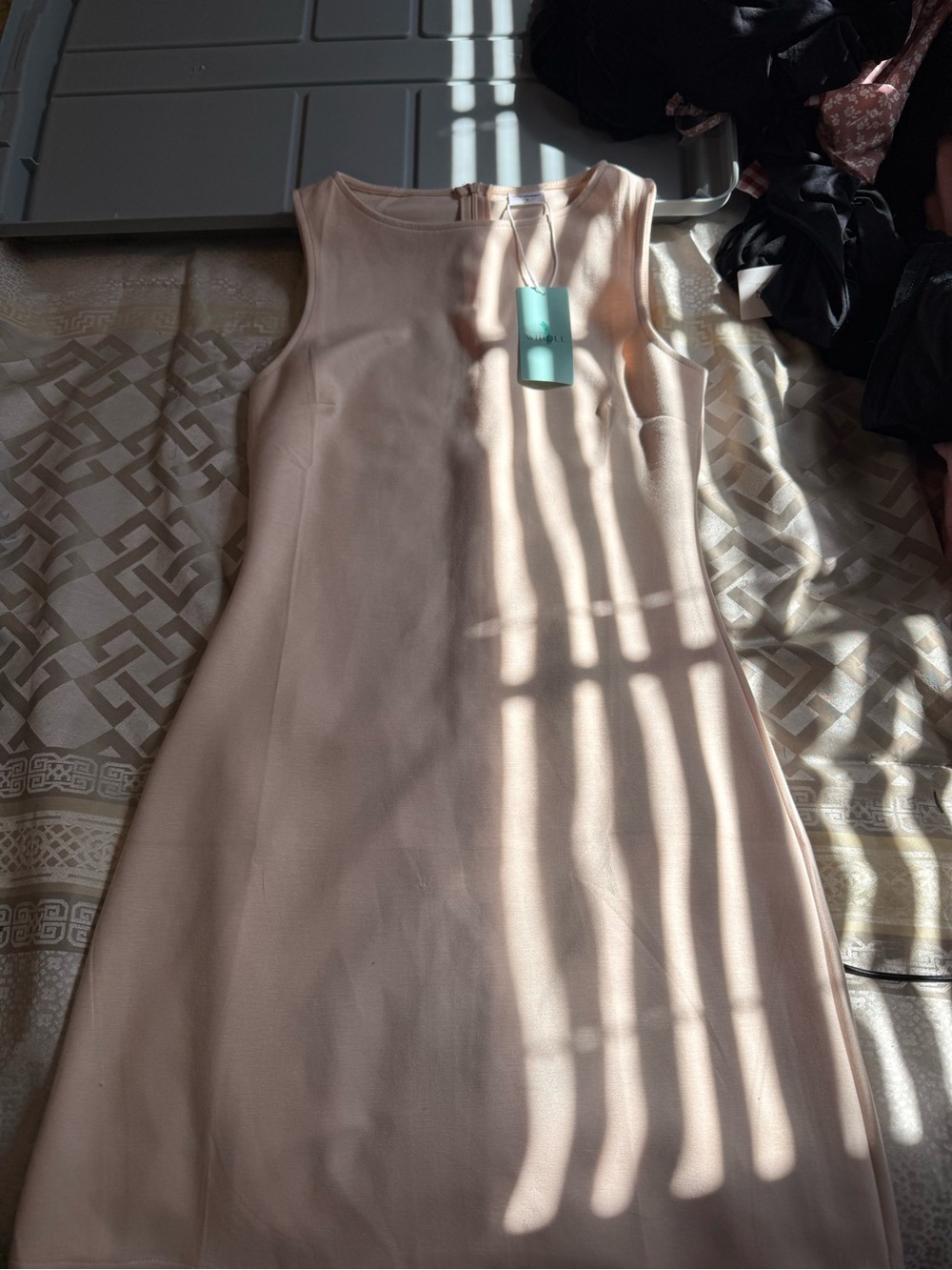 Sleeveless Cream Midi Sheath Dress